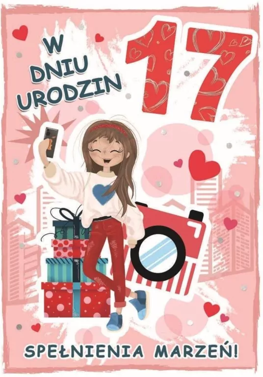 Karnet urodziny 17 B6 z kopertą - tantis.pl