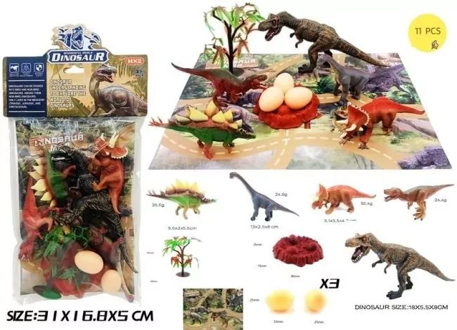 Zestaw dinozaurów z jajkiem i matą - tantis.pl