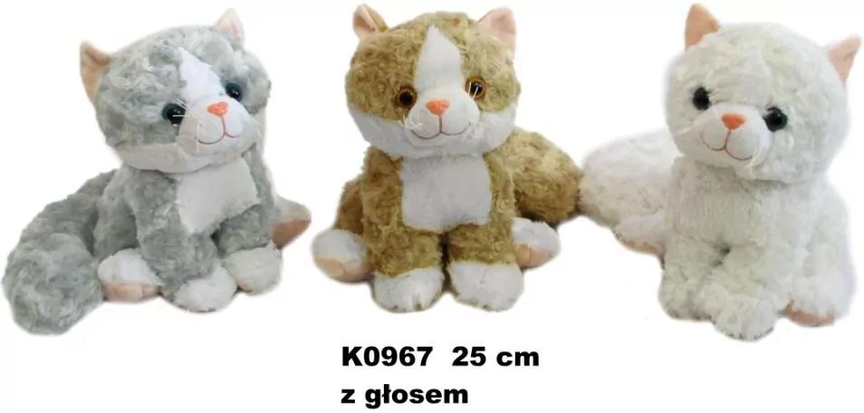 Kot siedzący, 2 wzory, 24cm, dźwięk - tantis.pl