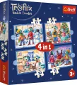 Puzzle 4w1 U Treflików pada śnieg TREFL - tantis.pl