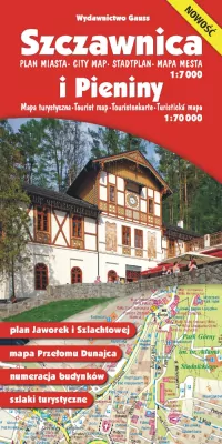 Szczawnica plan miasta 1:7 000 i pieniny mapa turystyczna 1:70 000