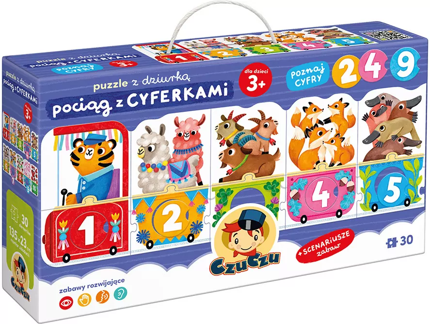 Puzzle z dziurką Pociąg z cyferkami CzuCzu - tantis.pl