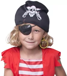 Piracka przepaska na oko i kolczyk