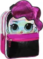 Plecak LOL fuksja 1 zamek 2 kieszenie brokat - tantis.pl