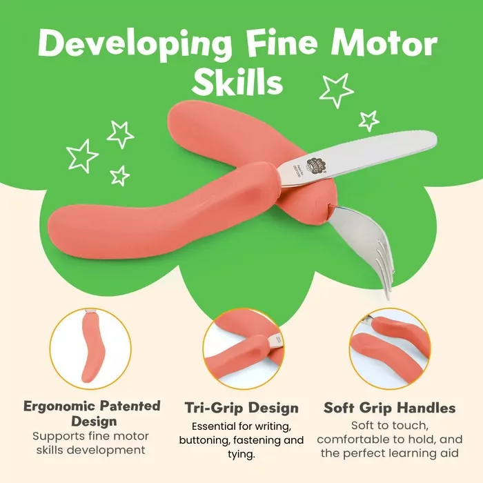 Nana's Manners Sztućce kształtujące chwyt różowy - tantis.pl