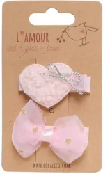 Klipsy z serduszkiem i kokardką