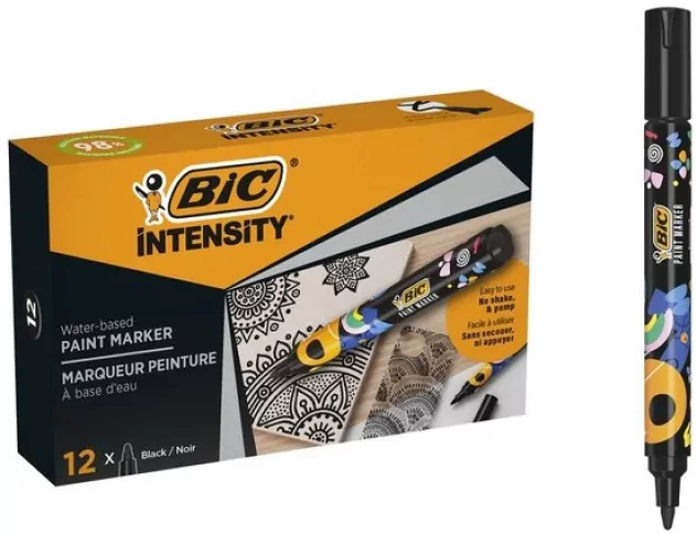 Markery akrylowe Intensity Classic czarny (12szt) - tantis.pl
