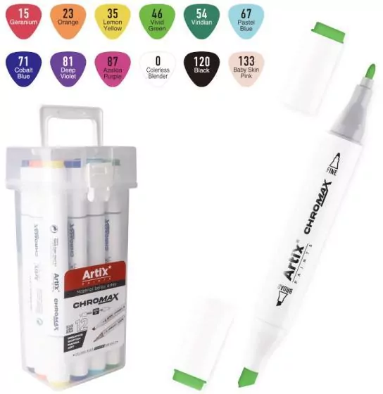 Markery dwustronne Chromax 12 kolorów - tantis.pl