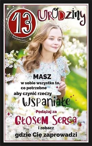 Kartka okolicznościowa. Urodziny 13 - tantis.pl