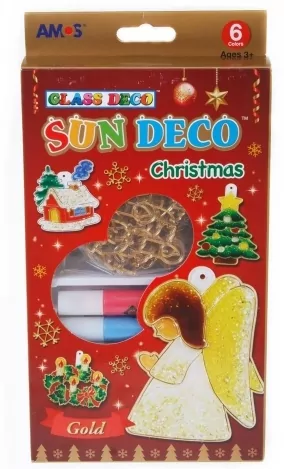 Farby witrażowe 6 kolorów + witraże christmas AMOS - tantis.pl