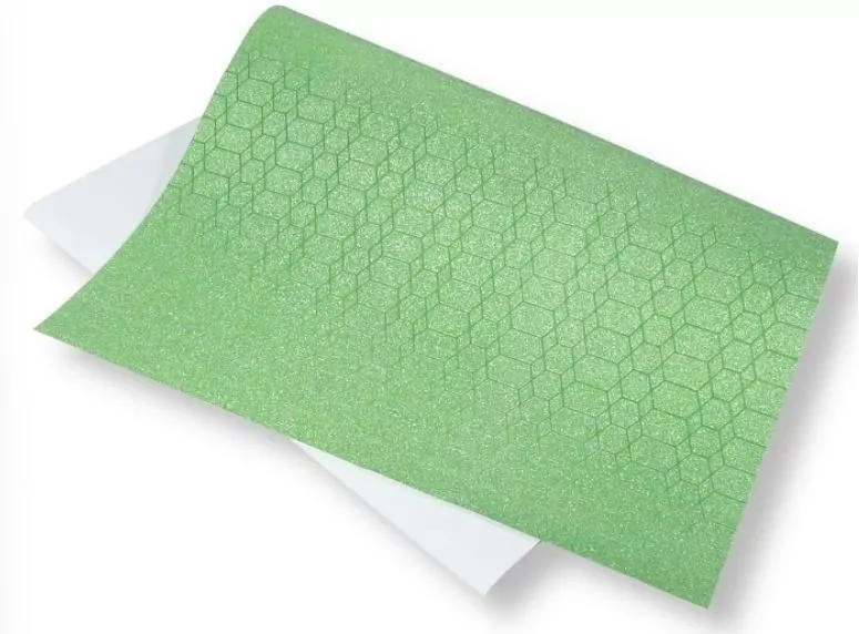 Papier ozdobny brokatowy 140g 40x60cm zielony 5ark - tantis.pl