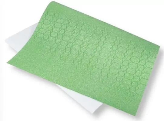 Papier ozdobny brokatowy 140g 40x60cm zielony 5ark