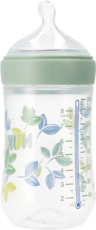 NUK. For Nature. Butelka ze smoczkiem. 260ml. Listki - tantis.pl