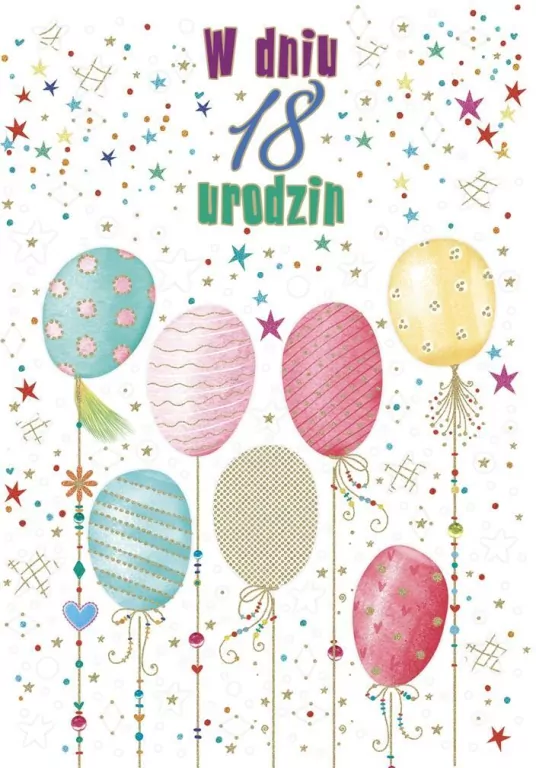 Kartka okolicznościowa Urodziny 18 - tantis.pl