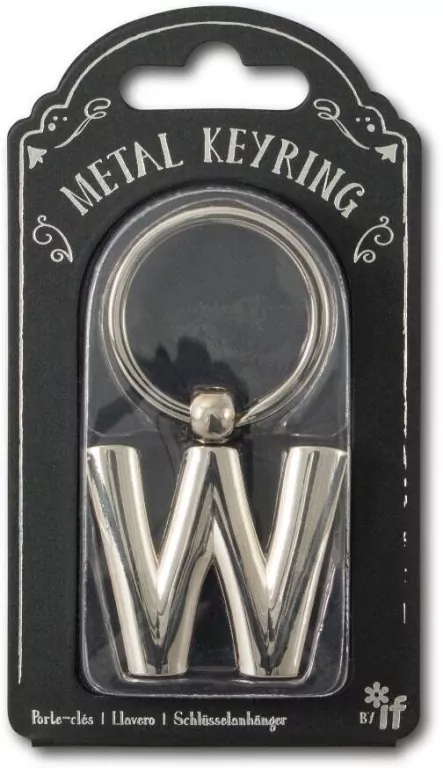 Silver Letter Keyring - brelok do kluczy litera W - tantis.pl