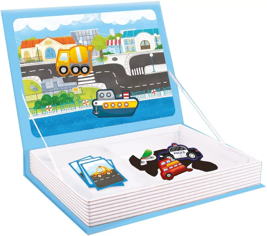 Książka magnetyczna - Puzzle Pojazdy - tantis.pl