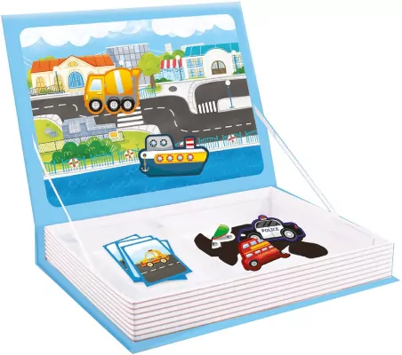 Książka magnetyczna - Puzzle Pojazdy
