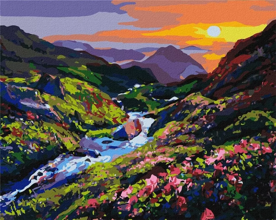 Malowanie po numerach. Świtanie w górach 40x50cm - tantis.pl