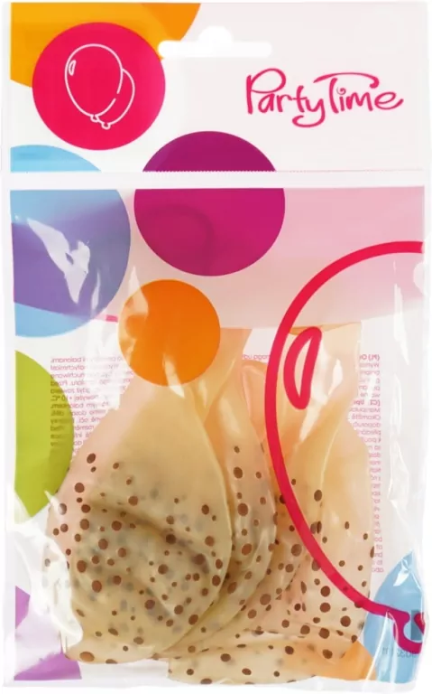 Balony 30cm. Transparentne z nadrukiem konfetti - tantis.pl