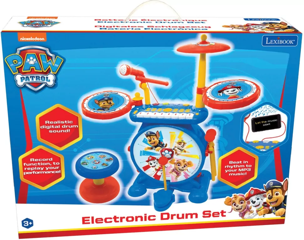 Elektroniczny zestaw muzyczny. Perkusja z keybordem. Psi Patrol - tantis.pl