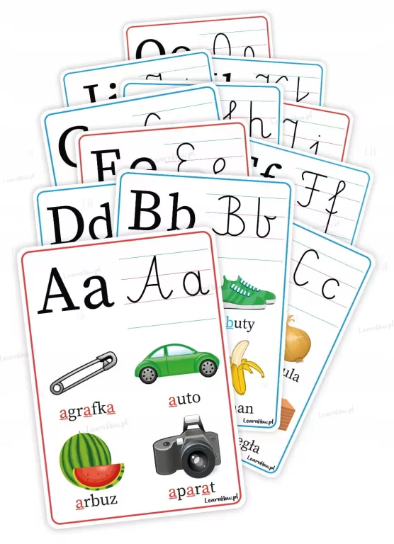 Plansze edukacyjne A5. Alfabet 23 karty - tantis.pl