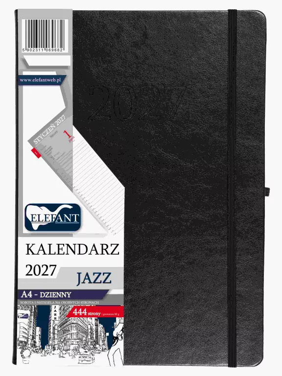 Kalendarz Jazz 2027 A4 dzienny czarny - tantis.pl