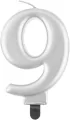 Świeczka B&C 9 metalik srebrna 8,0cm - tantis.pl