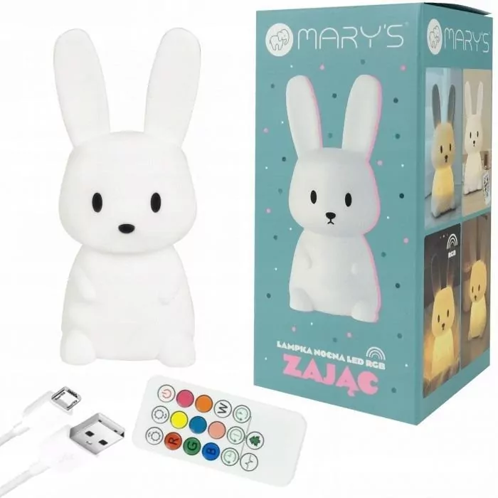Lampka nocna LED Zając biały mały - tantis.pl