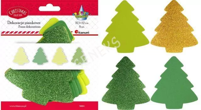Piankowe choinki 106x119mm. 8 sztuk - tantis.pl