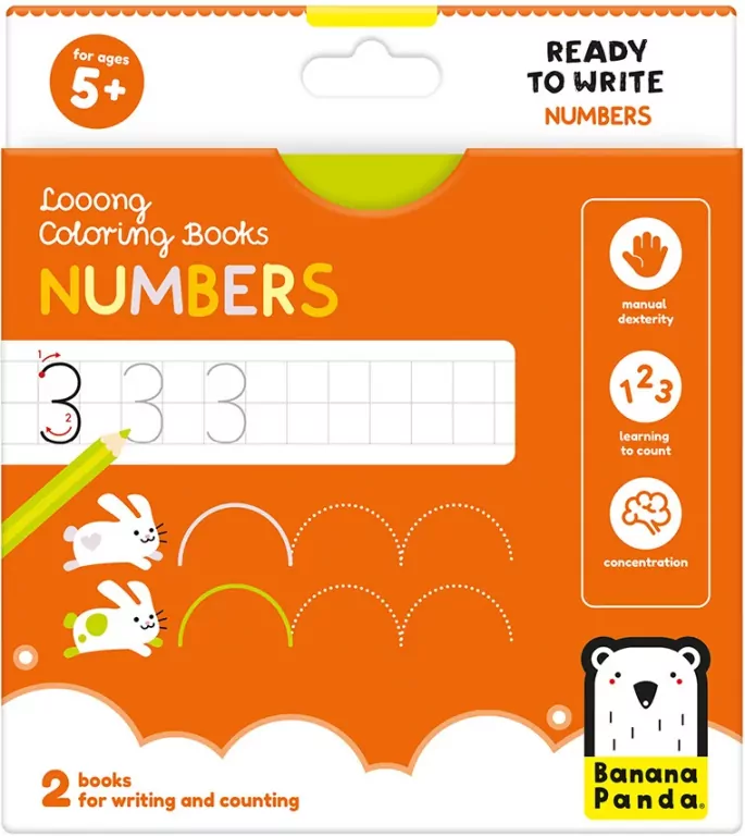 Looong Coloring Books - Ready To Write. NUMBERS 5+ - tantis.pl