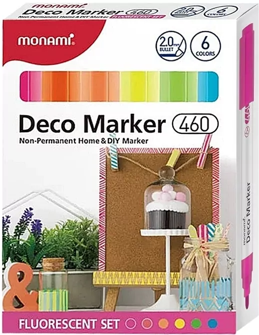 Markery dekoracyjne fluorescencyjne Deco Marker 6 kolorów końcówka B ASTRA - tantis.pl