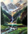 Malowanie po numerach. Potok w górach 40x50cm - tantis.pl