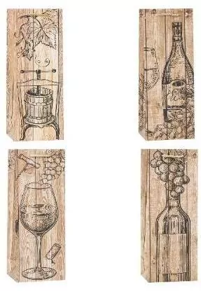 Torebka ozdobna na butelkę 12x36x9cm mix ROZETTE - tantis.pl