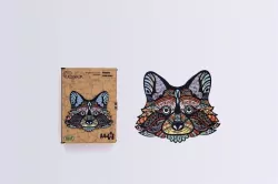 Puzzle drewniane eko. Wesoły szop pracz. A4. 80 el.