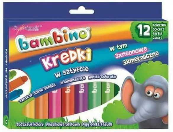 Kredki w sztyfcie bambino 12 kolorów - tantis.pl