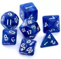 Komplet kości RPG. Ciemnoniebieskie. Perłowe. REBEL - tantis.pl