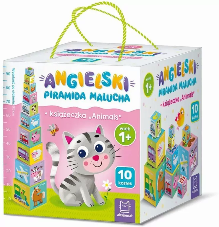 Angielski. Piramida malucha z książeczką Animals - tantis.pl