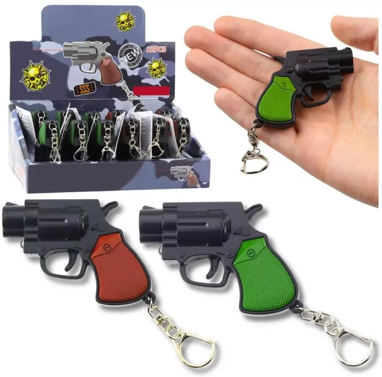 Brelok pistolet LED 6,5cm - tantis.pl