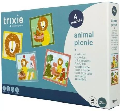 Puzzle 4w1 Piknik ze Zwierzątkami - tantis.pl