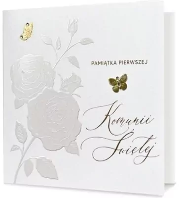 Karnet kwadratowy. Pamiątka Pierwszej Komunii Świętej