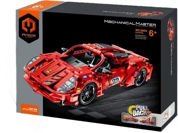 Klocki Auto wyścigowe czerwone 437el - tantis.pl