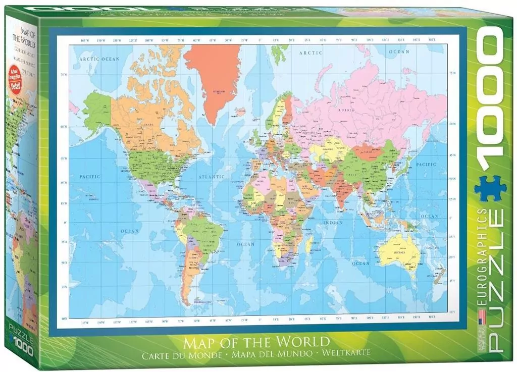 Puzzle 1000. Nowoczesna mapa świata - tantis.pl