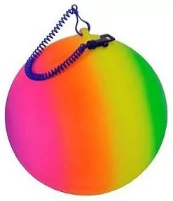 Piłka tęczowa na sprężynce 21cm - tantis.pl
