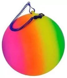 Piłka tęczowa na sprężynce 21cm