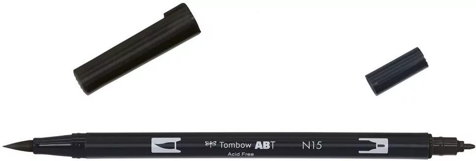 Flamaster dwustronny akwarelowy black, 6 sztuk - tantis.pl