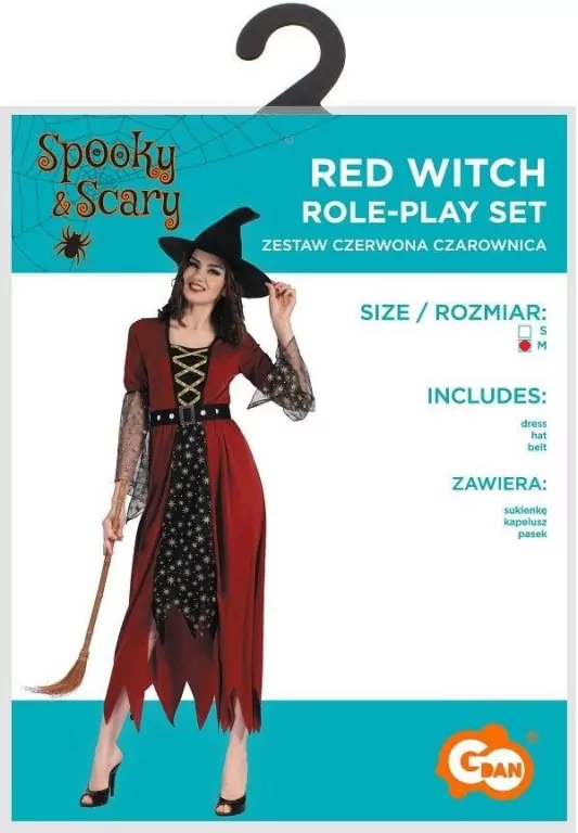 Strój dla dorosłych Czerwona Czarownica rozm. M - tantis.pl