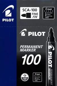 Marker permanentny SCA-100 czarny (12szt) PILOT - tantis.pl