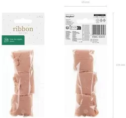 Wstążka szyfonowa łosoś 40mm/5m, 3 sztuki