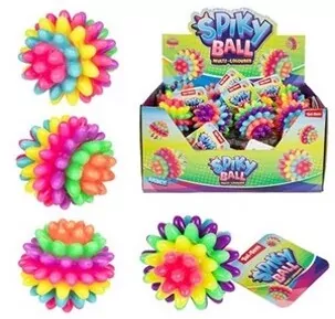 PILKA SENSORYCZNA WESOLY SPIKY 7,5CM MIX3 DISP24 - tantis.pl