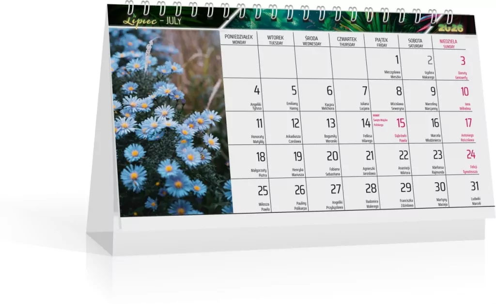 Kalendarz 2026 biurkowy flora - tantis.pl